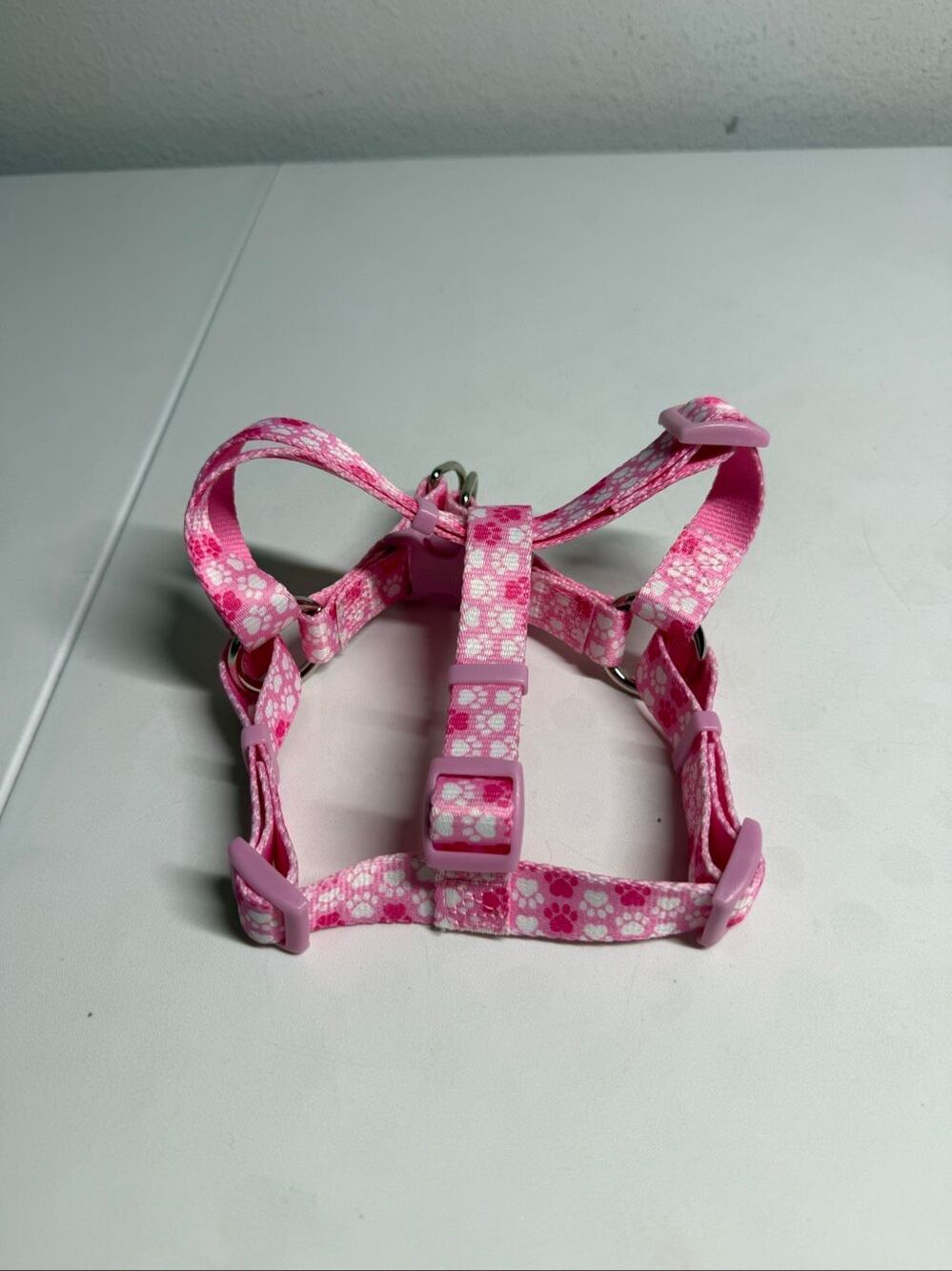 Pink & White Paw Prints Dog Harness Small NWOT